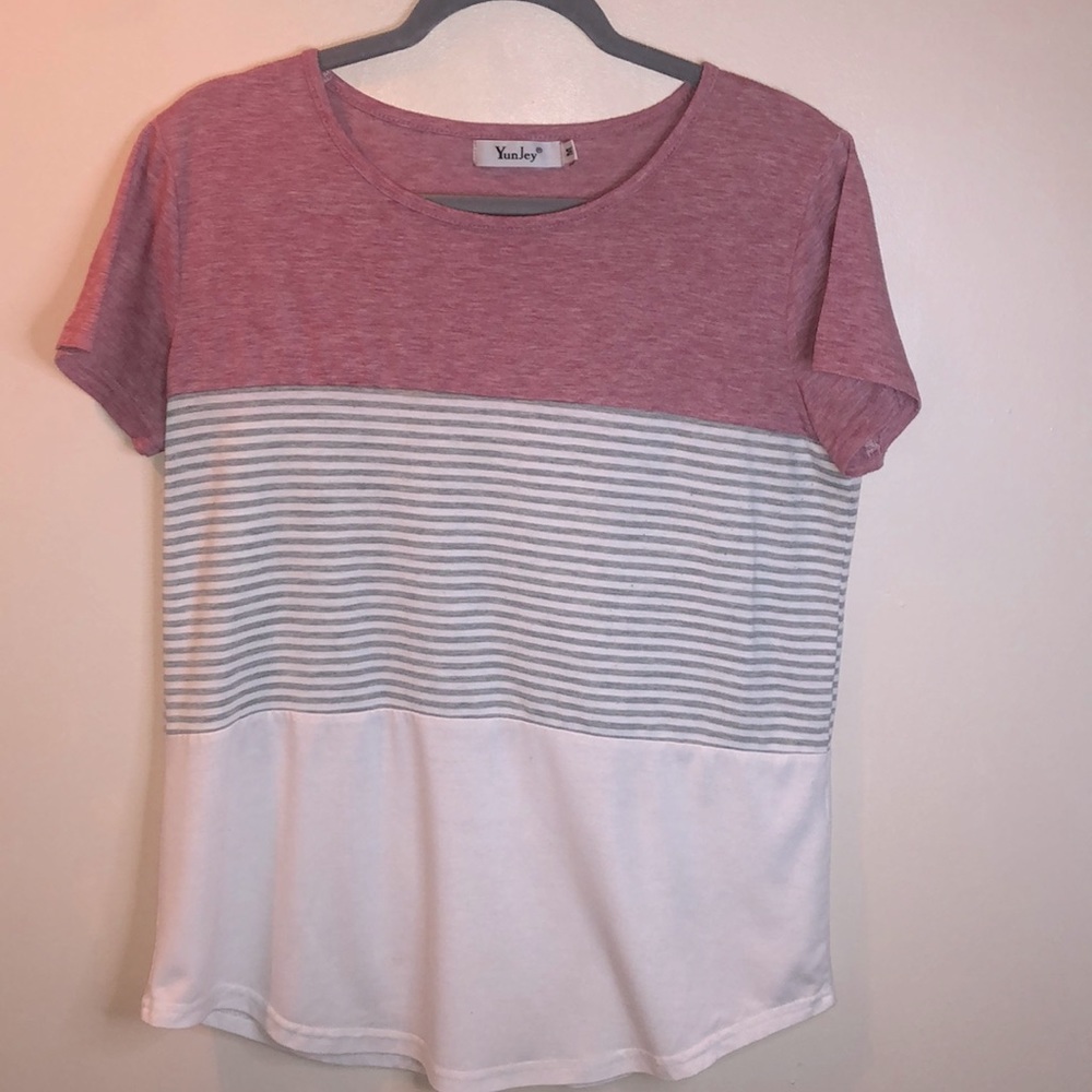Color Block Short Sleeve T-Shirt 💗📏📏💗